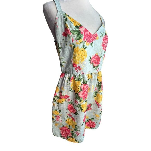 Cynthia Rowley 100% LINEN Summer Floral Dress Cottagecore Sleeveless Womens Sz 6 - Picture 4 of 7
